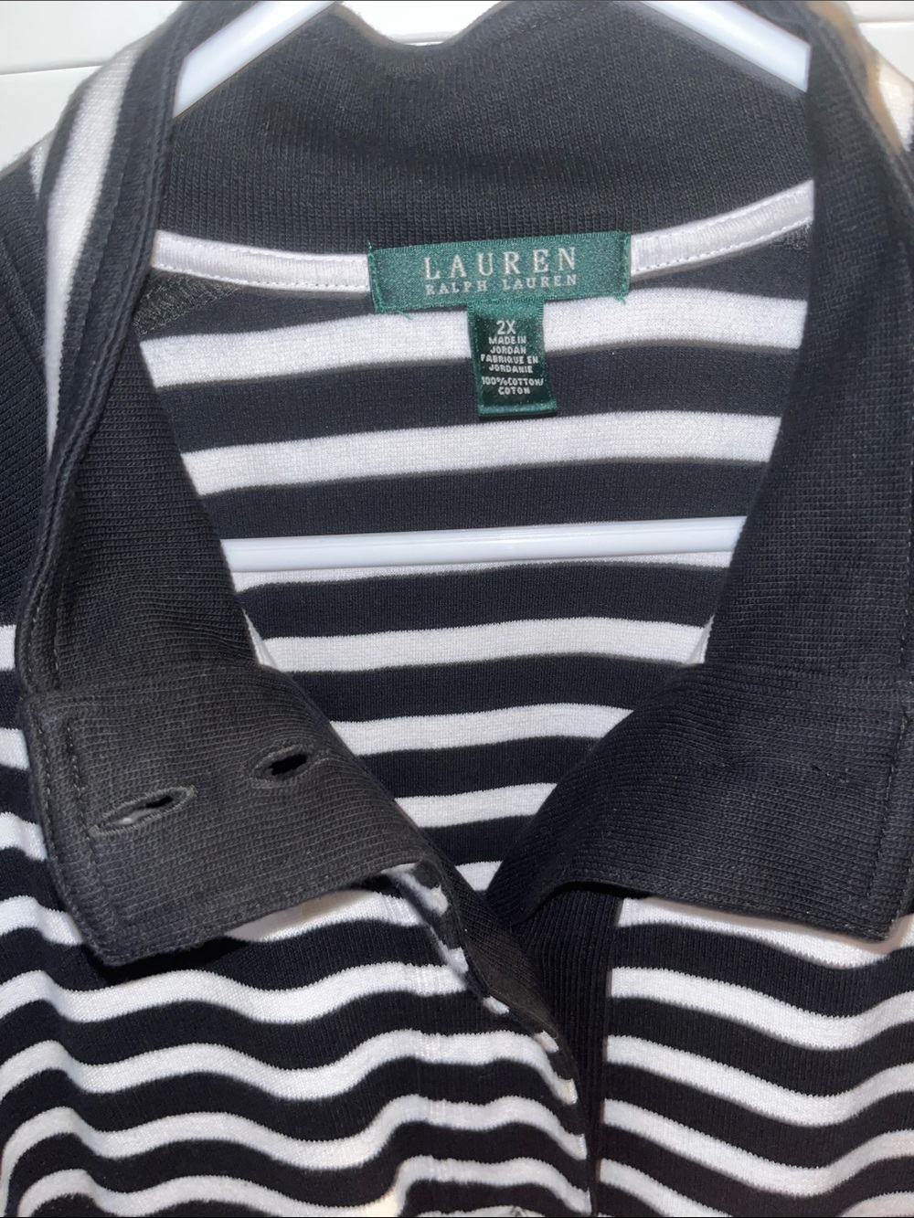Lauren Ralph Lauren Black & White Striped Casual Button-Front Shirt - Picture 16 of 16